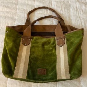 Ruehl No.925 Green Suede Large Shopper Tote